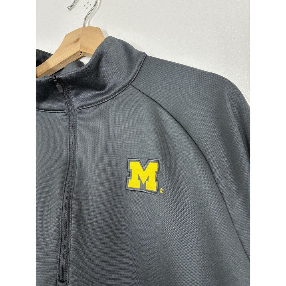 Michigan Wolverines Sweatshirt Mens XL Gray NCAA Football Nike Quarter Zip - Picture 3 of 12